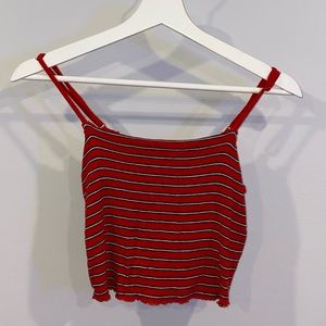 garage red striped tank top size S
